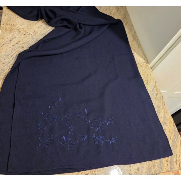 Vtg Joie de Vie Dress Set Sz 10 Button Shirt Blue Floral Embroidered Side Slits - Picture 13 of 16